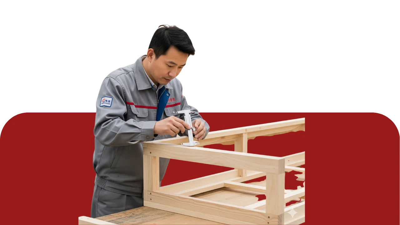Craftsman working on furniture in a factory